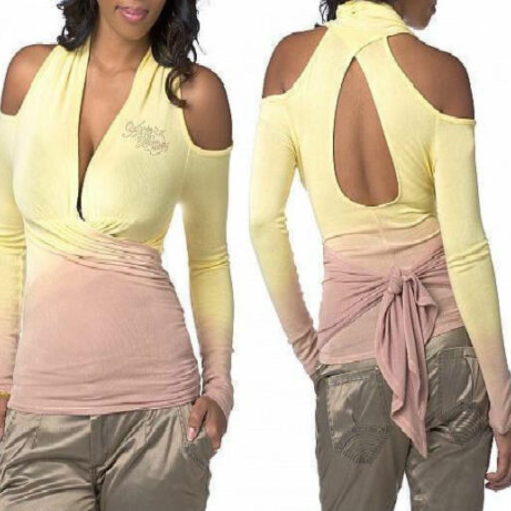 NEW Apple Bottoms MAYA Wrap CUT OUT 3 way TOP open Stretch Light sweater 2X